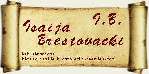 Isaija Brestovački vizit kartica